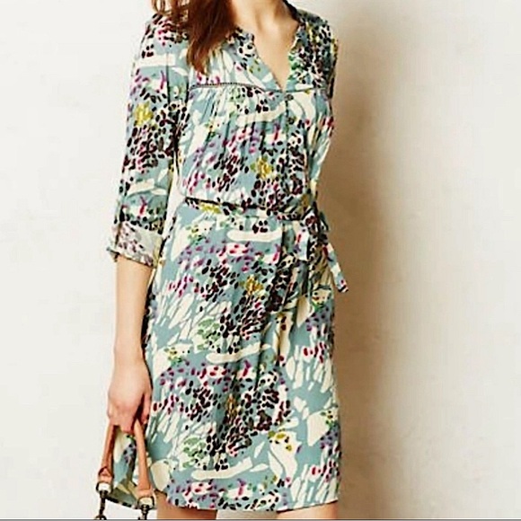 Anthropologie Dresses & Skirts - ANTHROPOLOGIE Dolan Women’s Wanderlust Shirt Dress Blue and Green Floral Medium